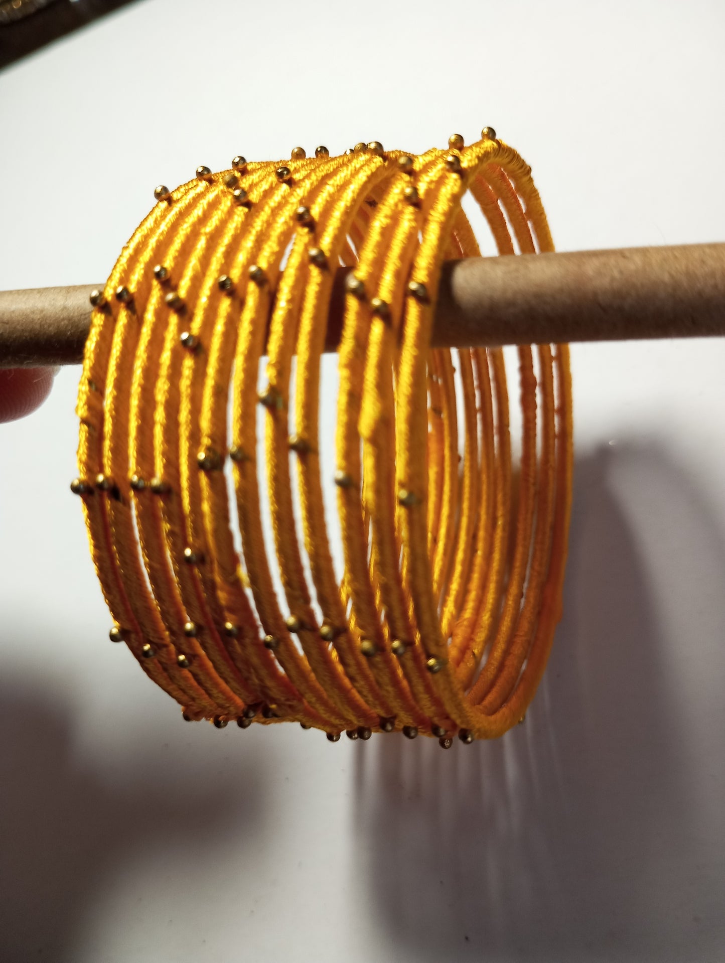 Thread Work Bangles- Mustard Yellow