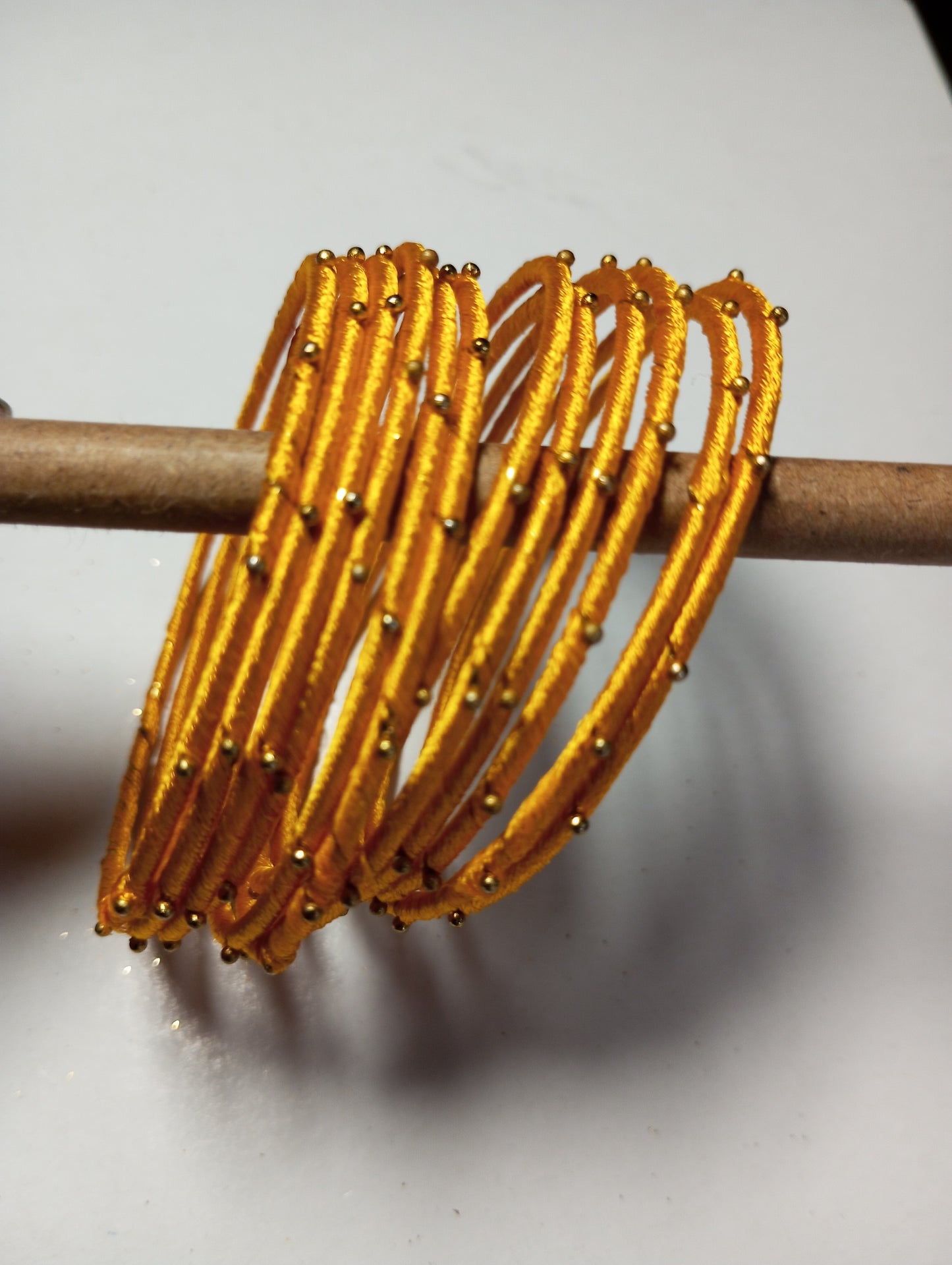 Thread Work Bangles- Mustard Yellow