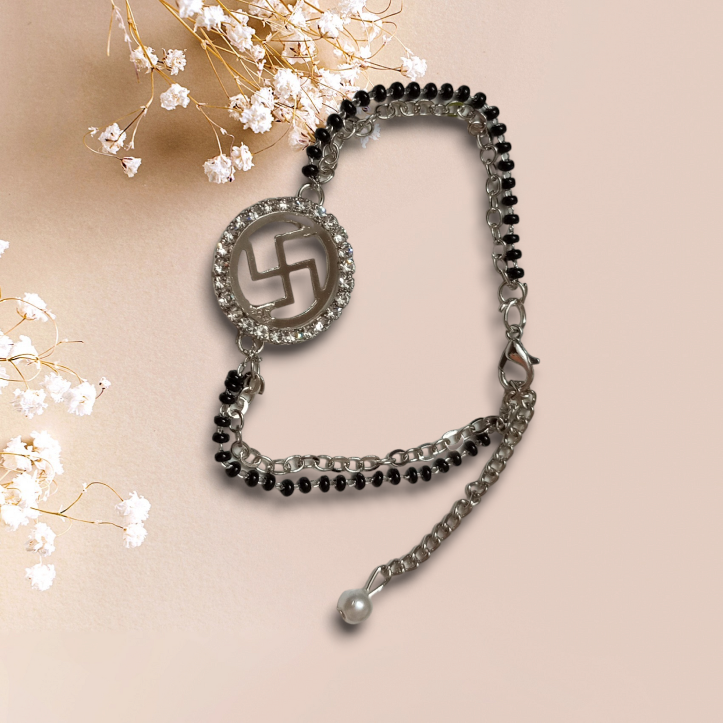 Swastik and Om Adjustable Bracelet