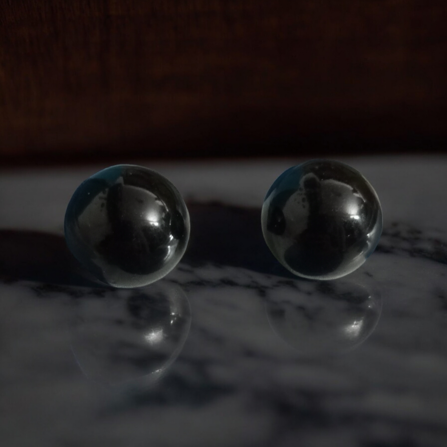 Combo of 2 Black Pearl Stud Earrings
