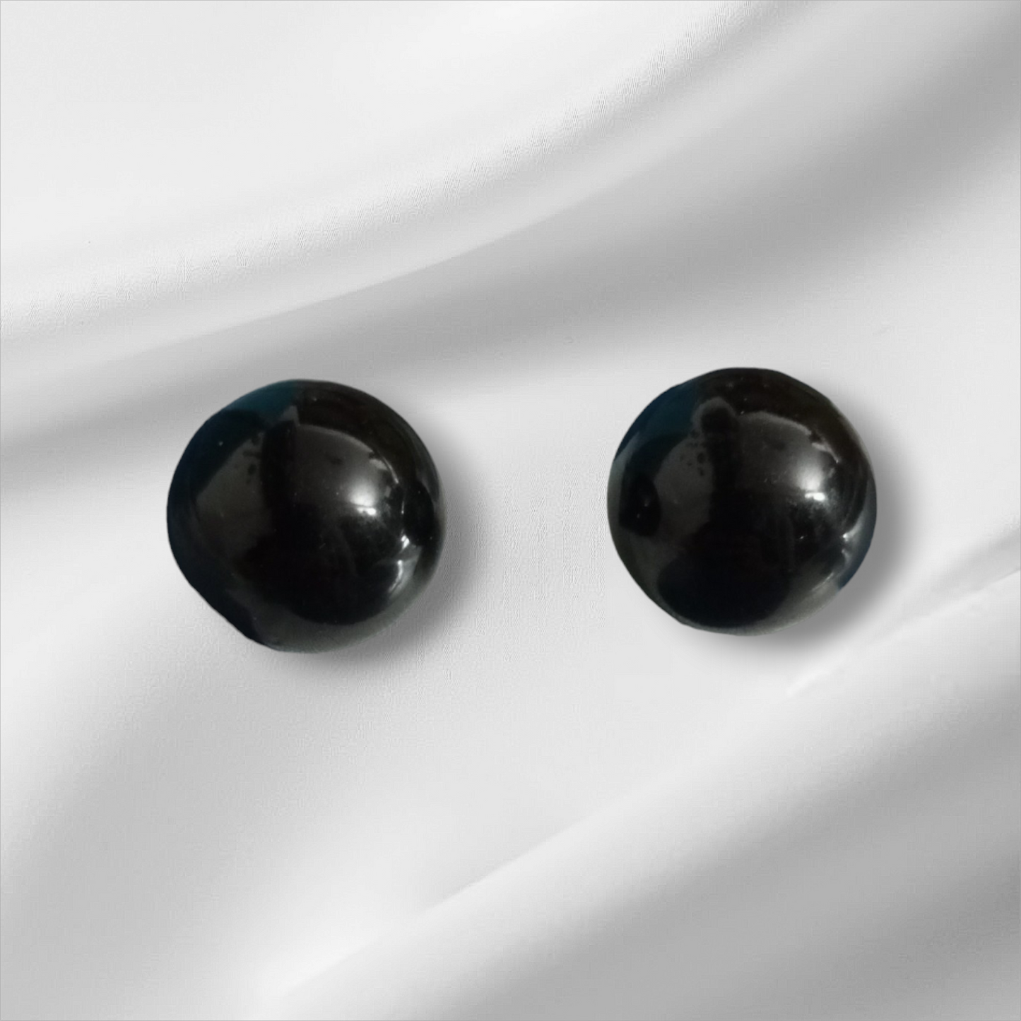 Combo of 2 Black Pearl Stud Earrings
