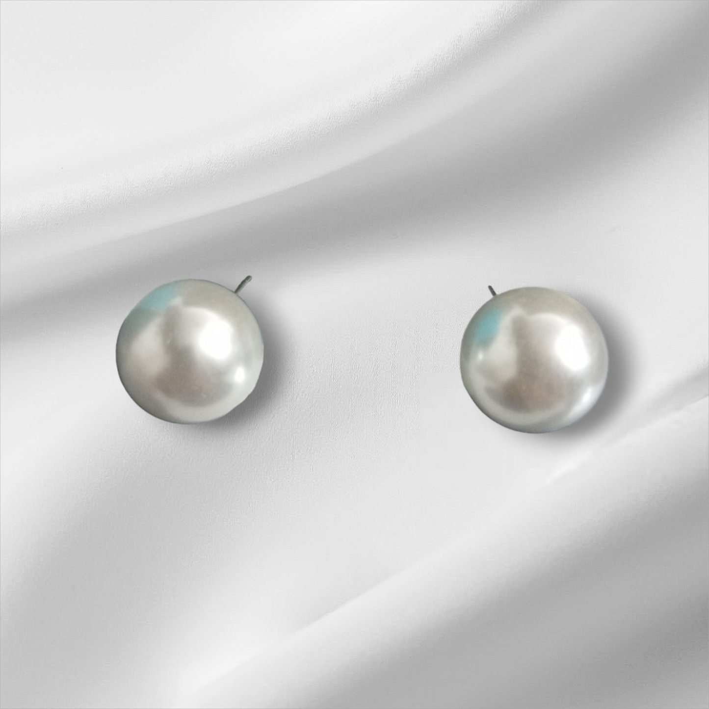 Combo of 2 White Pearl Stud Earrings