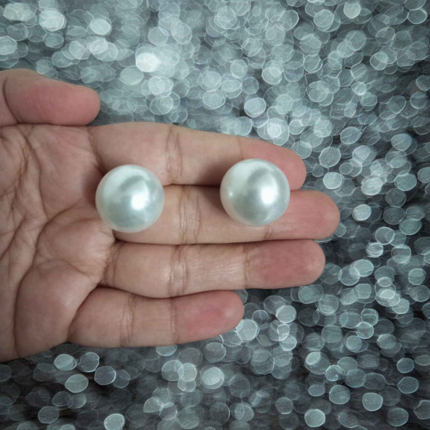 Combo of 2 White Pearl Stud Earrings