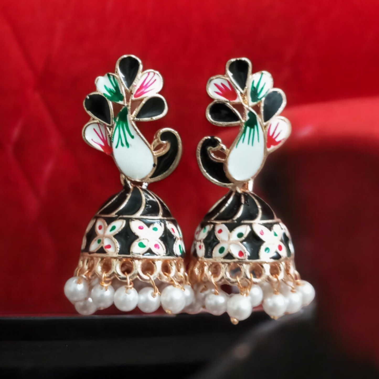 Veena Small Pearl Jhumki Earrings