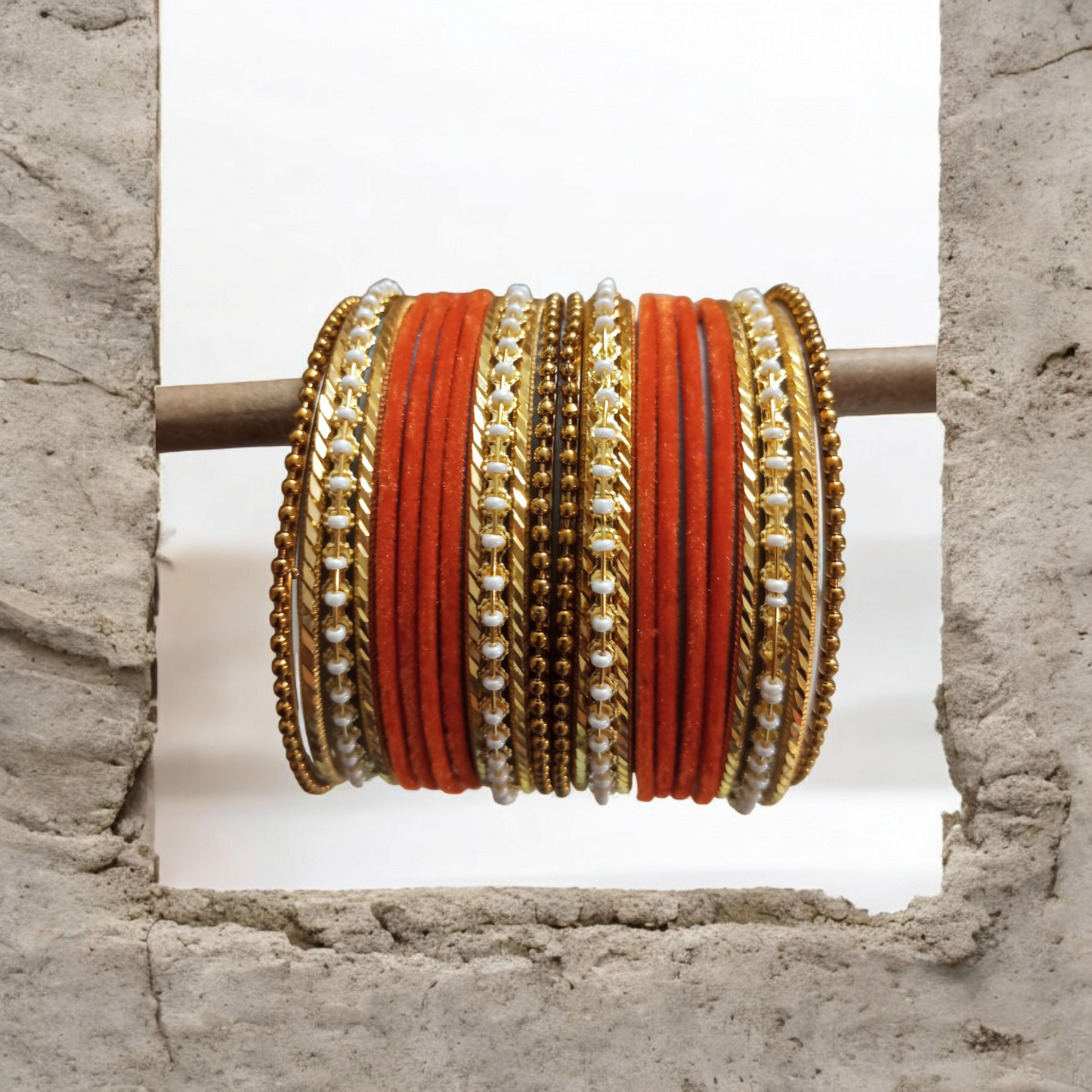 Orange Bangles Set