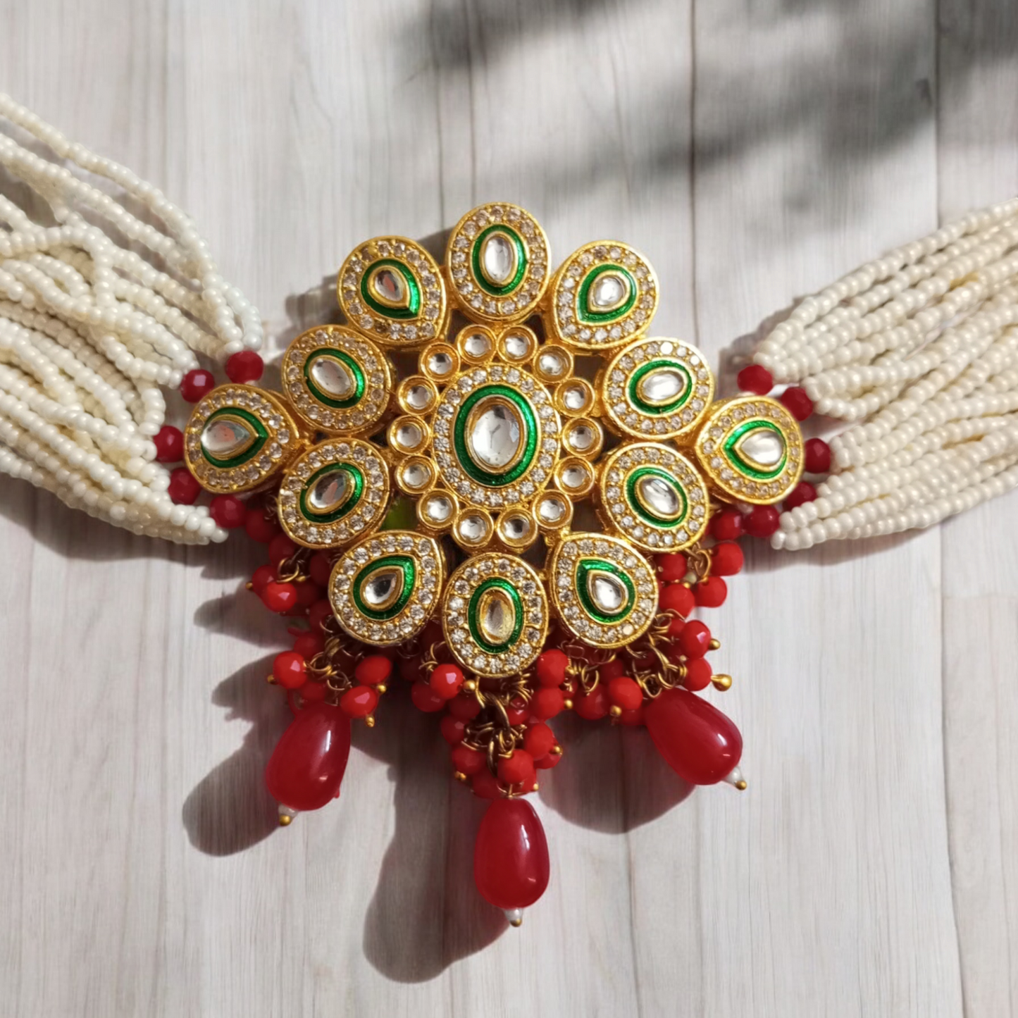 Flourish Kundan Red Choker Necklace