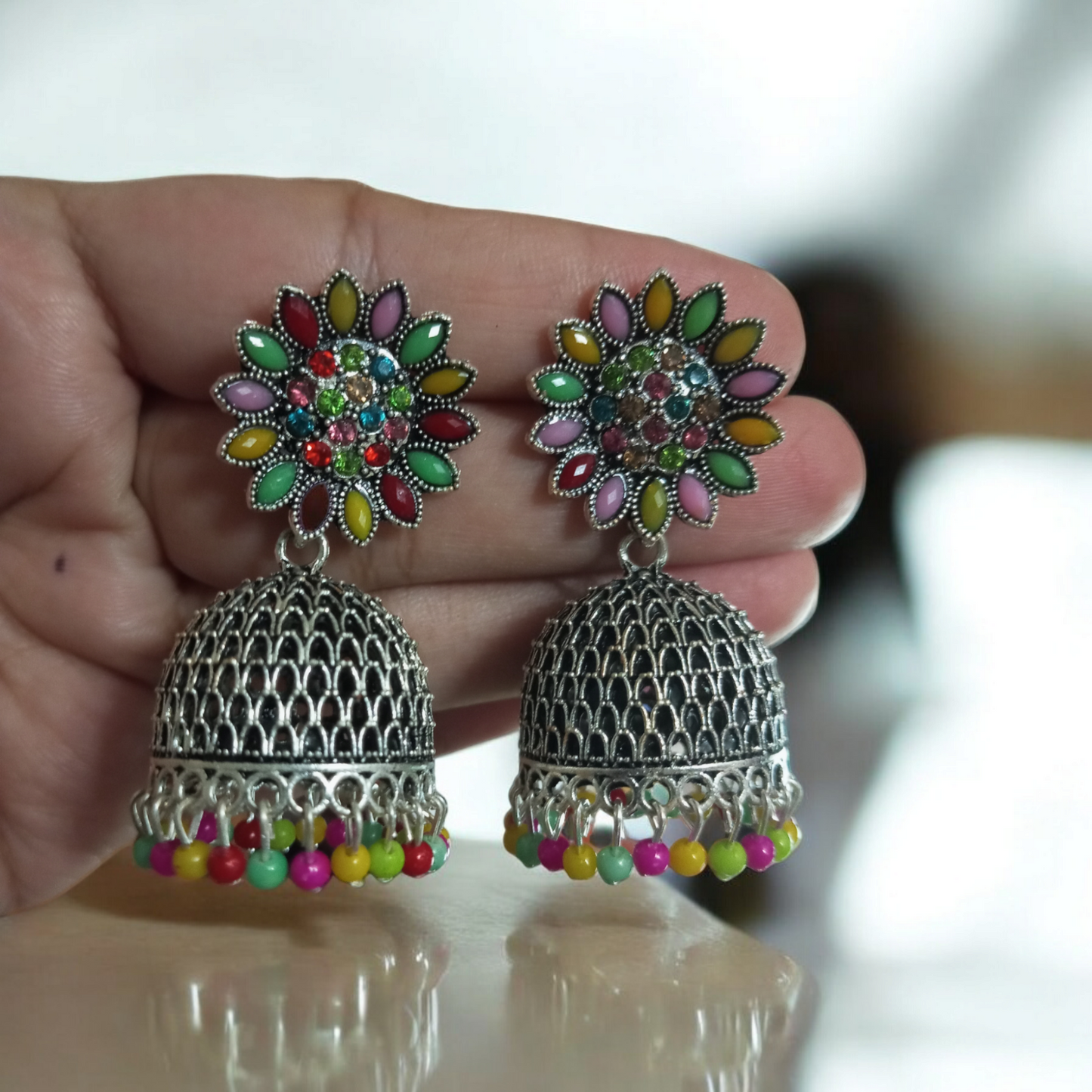 Rangeen Jhumka Earrings