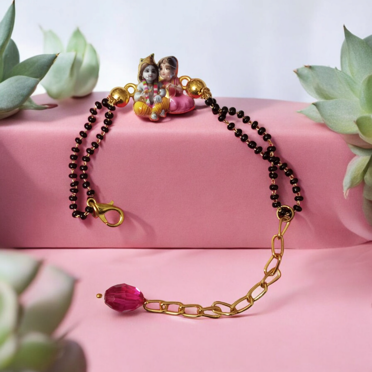 Bhaiya Bhabhi Radha Krishna Rakhi Combo