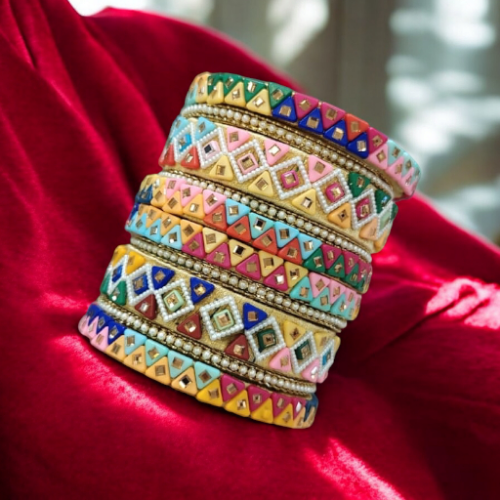 Multicolored Handcrafted Bangles Set