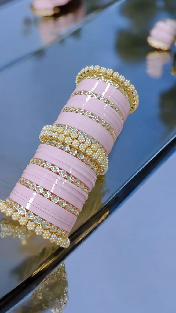 Bridalwrist Babypink Bangles Set