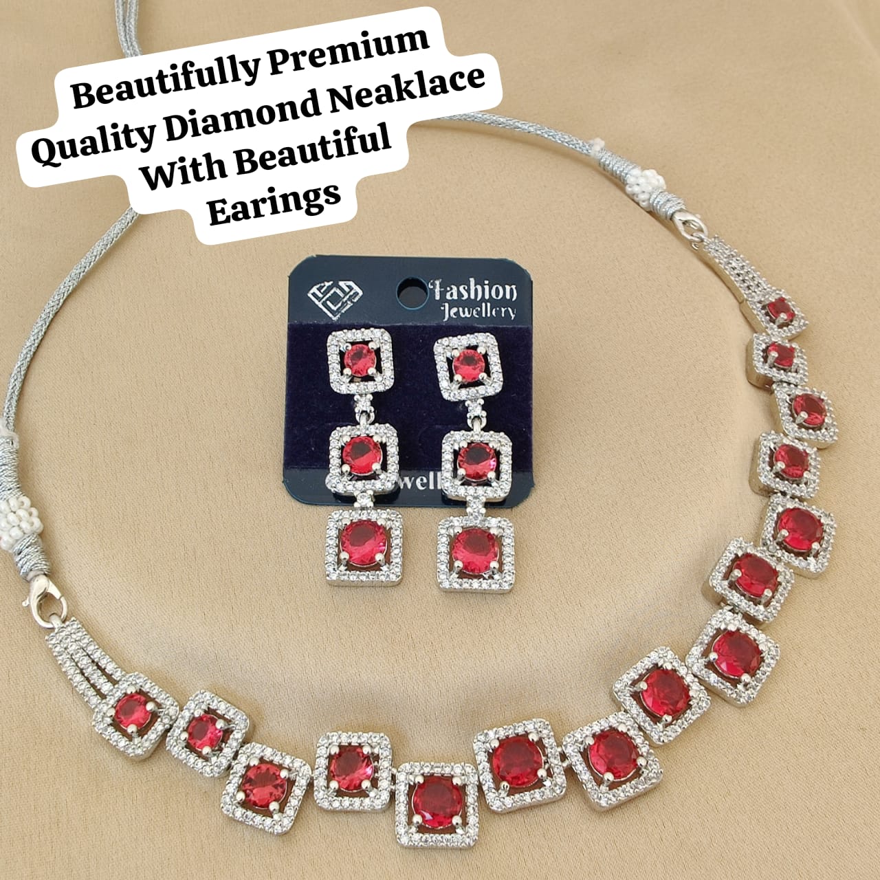 Anvita Red AD Necklace