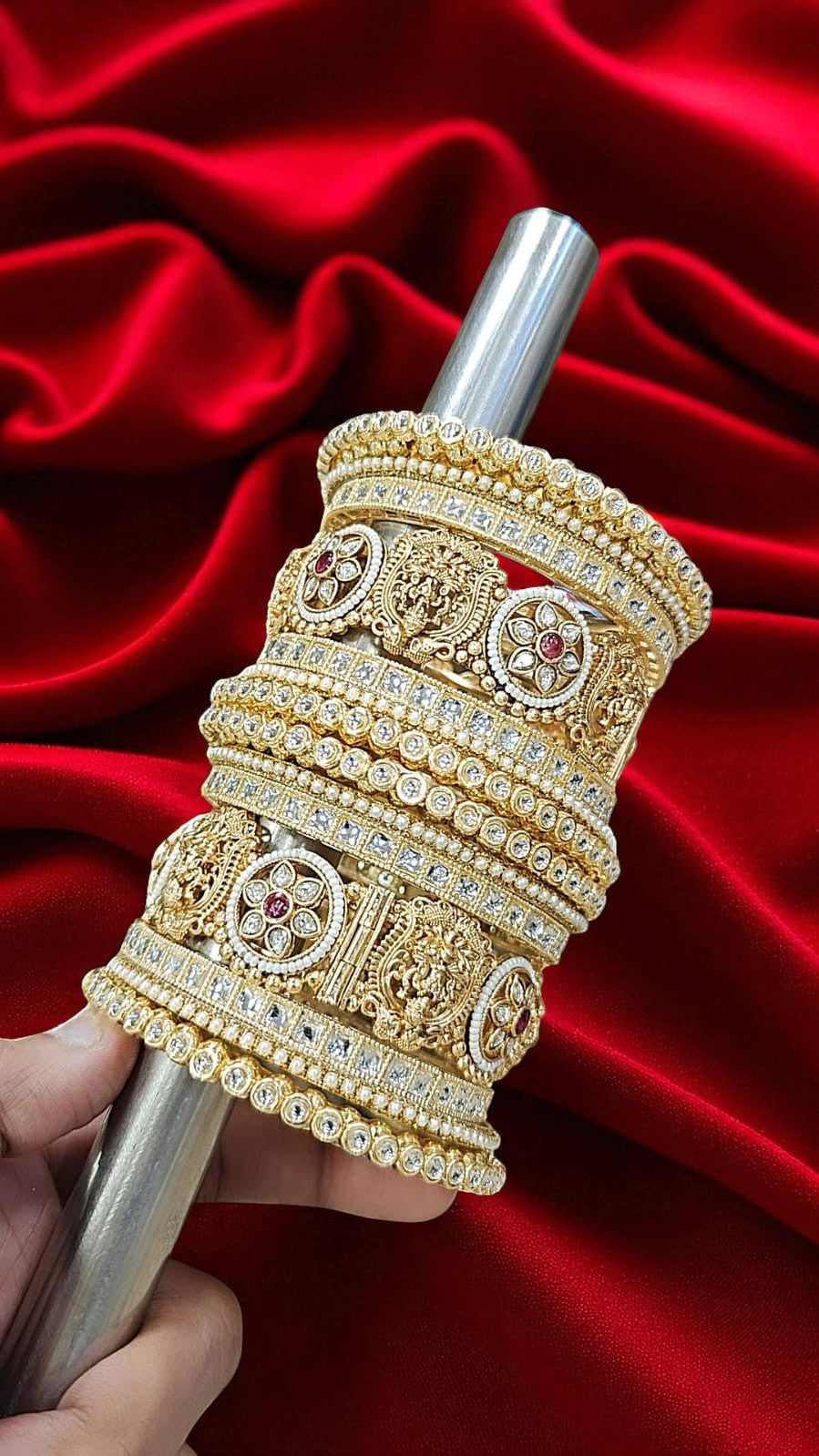 Rajwadi Temple Bangles Set