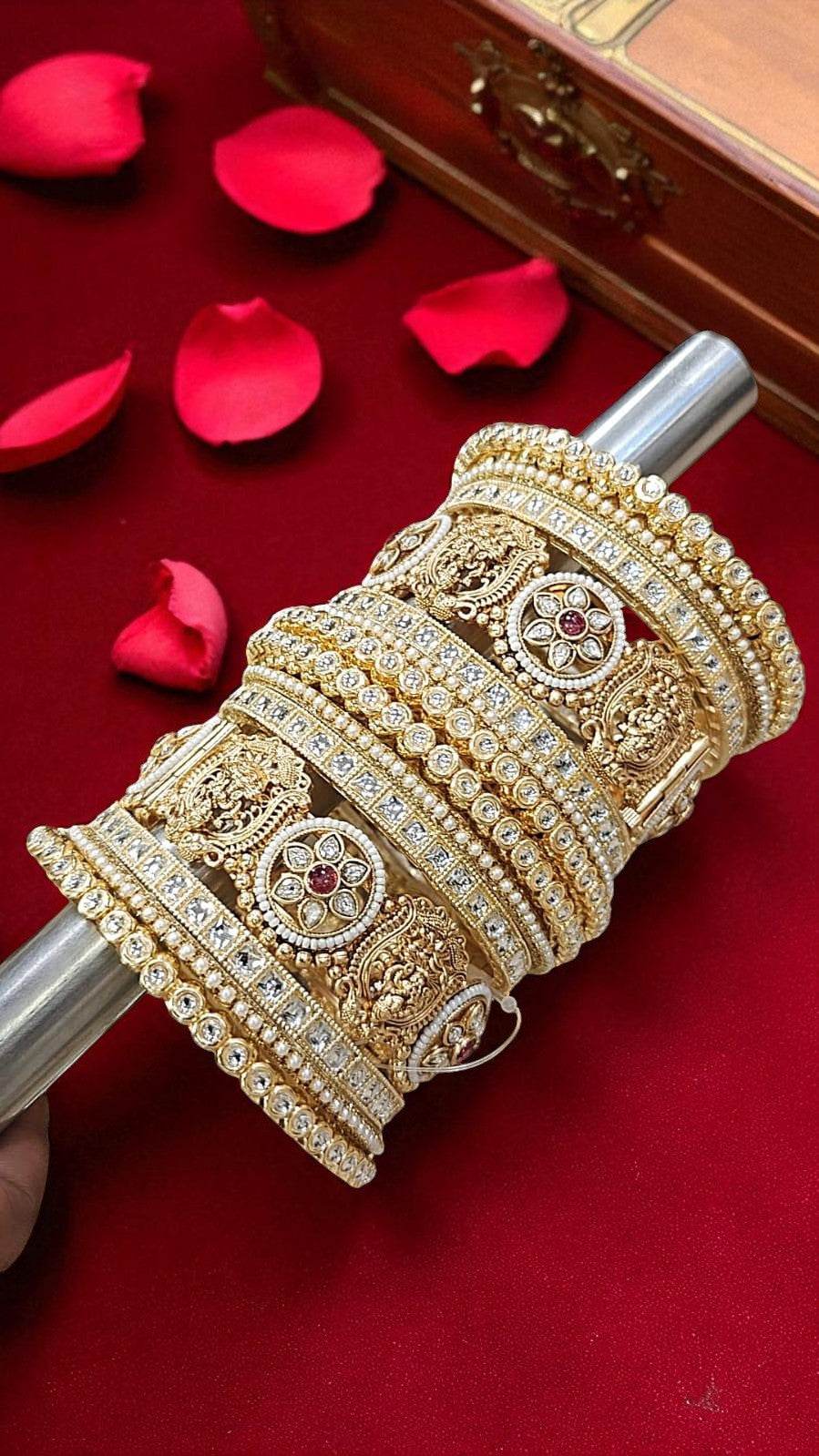 Rajwadi Temple Bangles Set