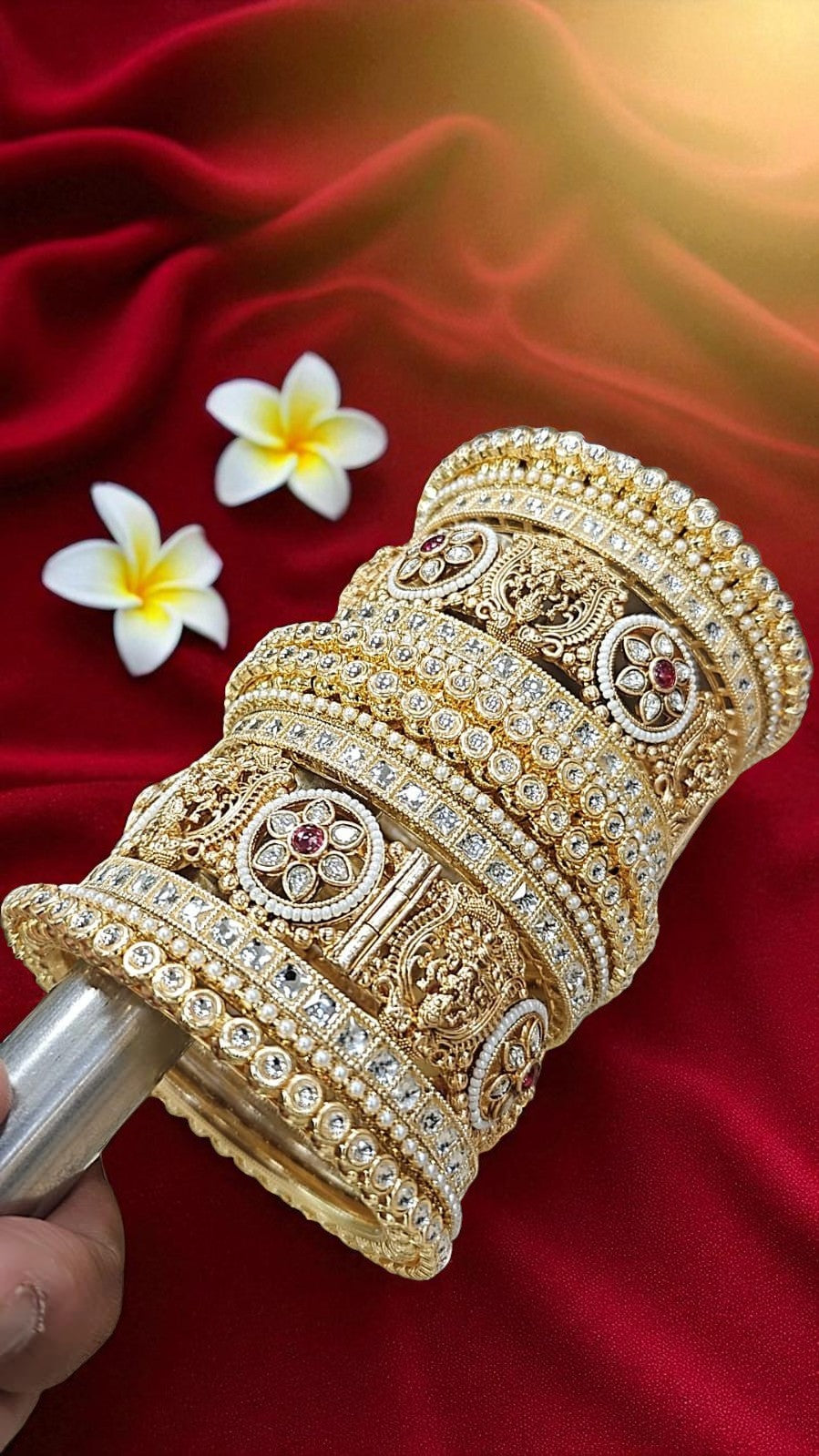 Rajwadi Temple Bangles Set