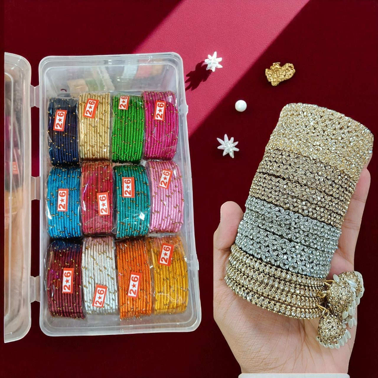 Saiyaara Thread Bangles Combo Box