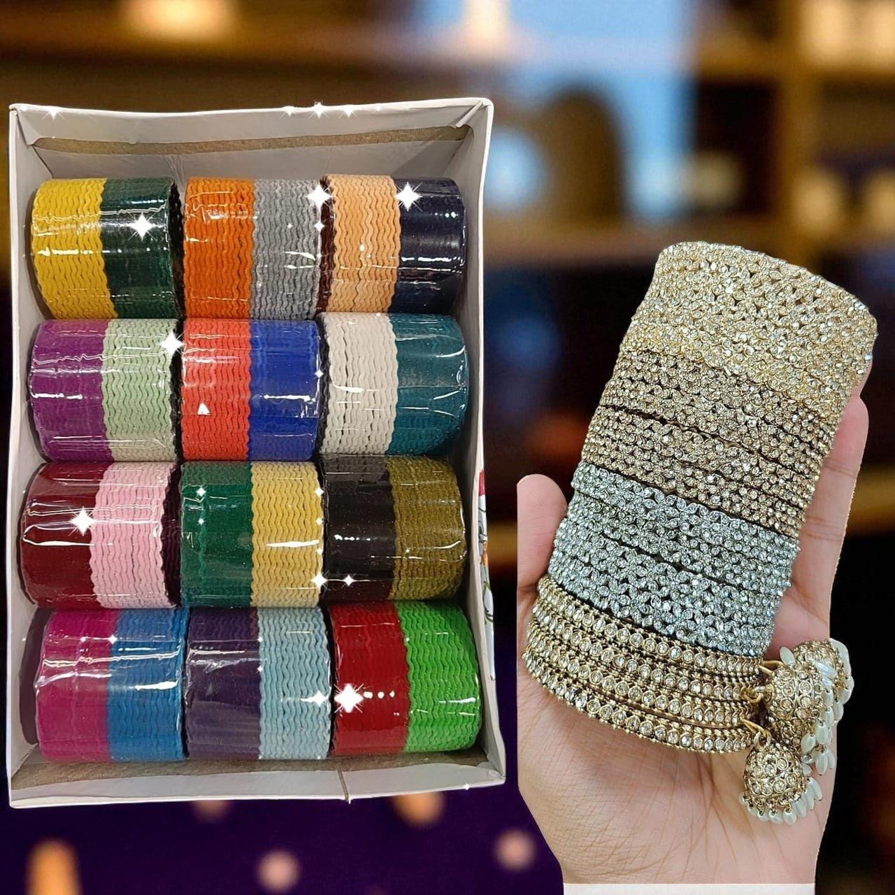 Saiyaara Zigzag Bangles Combo Box