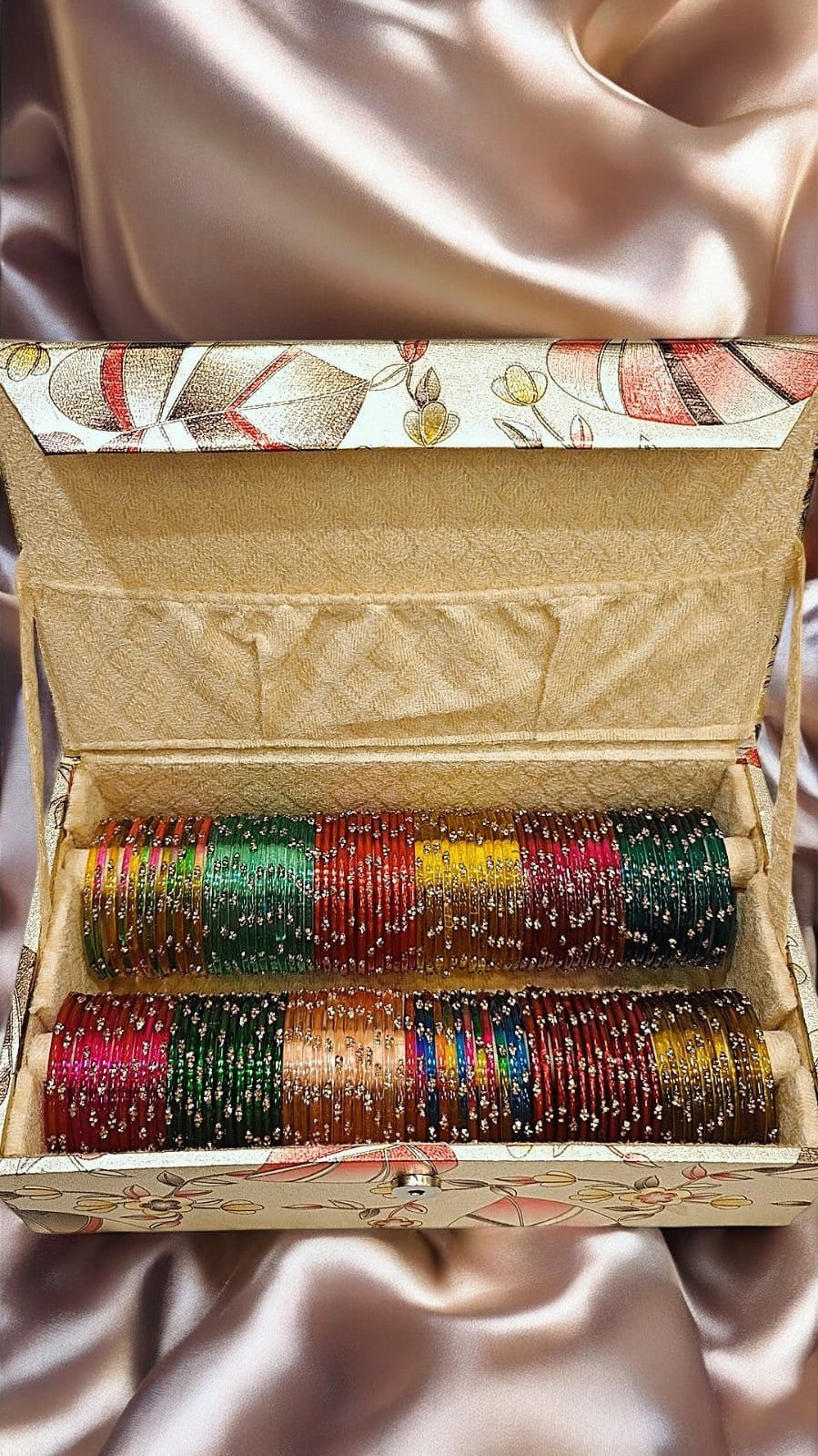 Ghungroo Bangles with Raindrop Glass Bangles Box