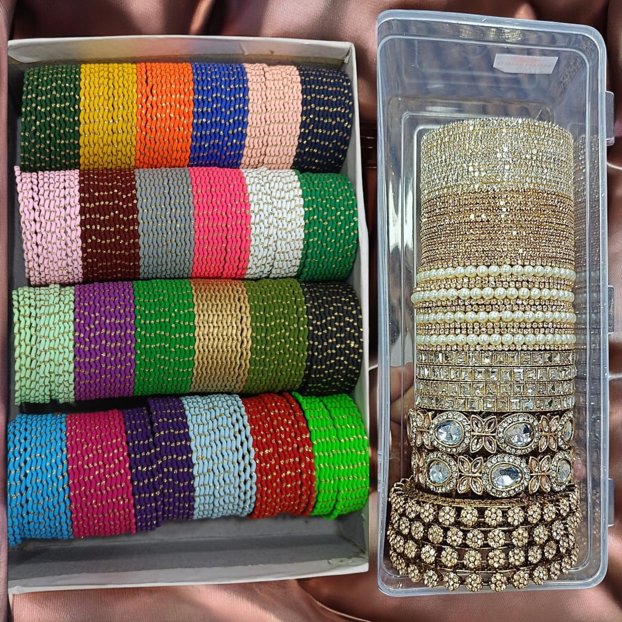 Magic Zigzag Dotted Bangles Combo Box