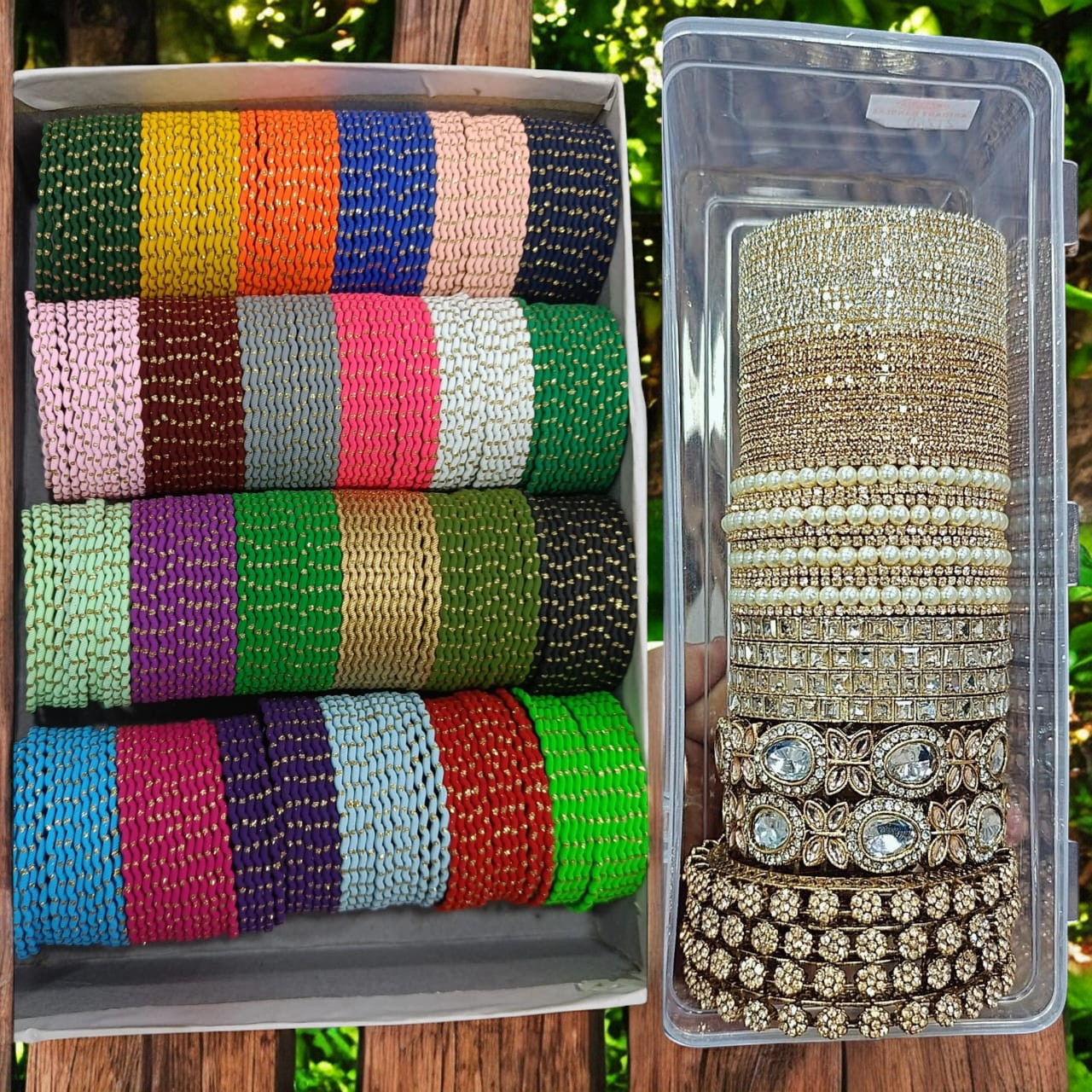 Magic Zigzag Dotted Bangles Combo Box