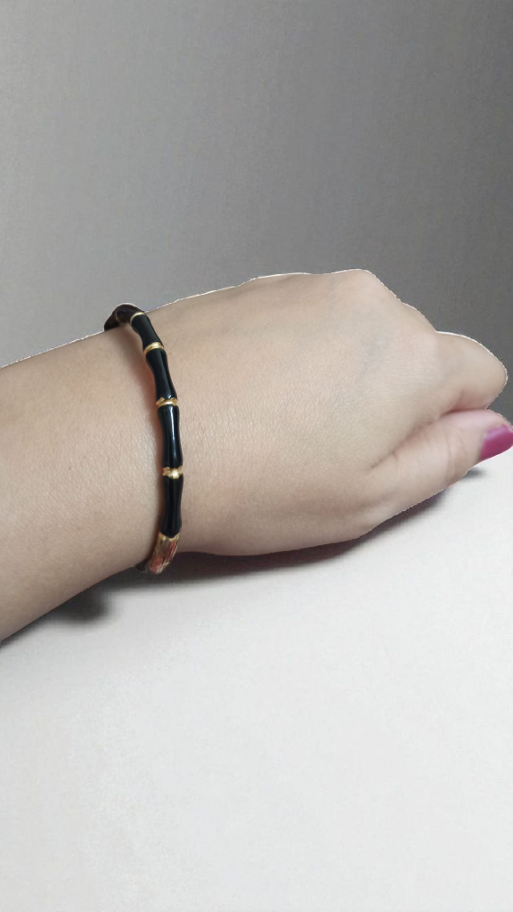 Anti Tarnish Black Bamboo Bracelet