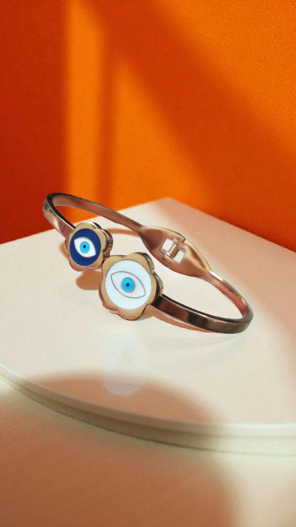 Anti Tarnish Two Evil Eye Bracelet