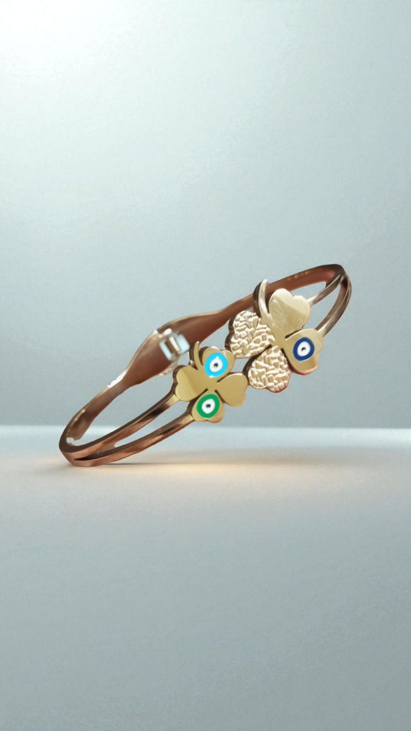 Anti Tarnish Two Flowers Bracelet