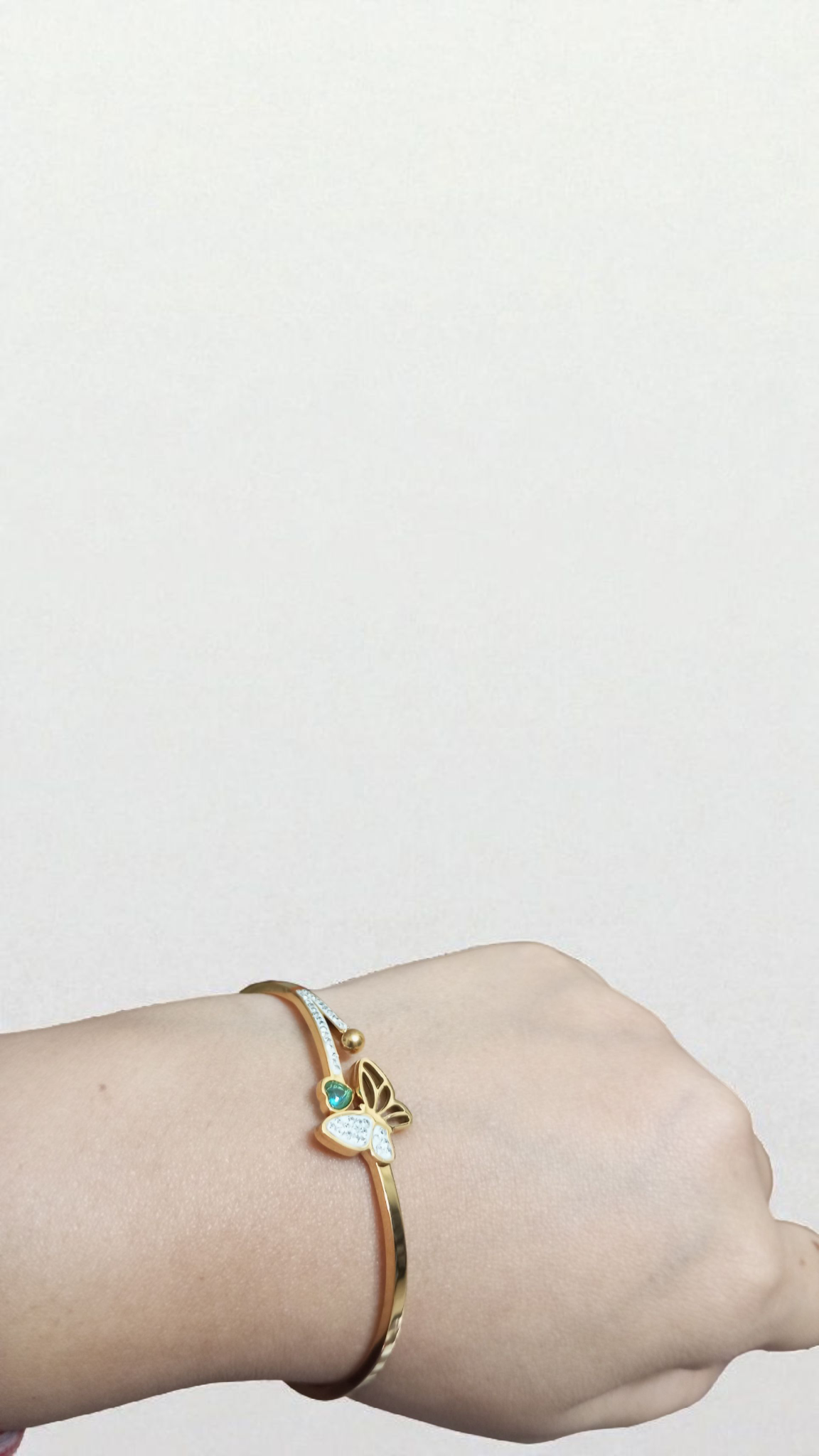 Anti Tarnish Butterfly Heart Bracelet