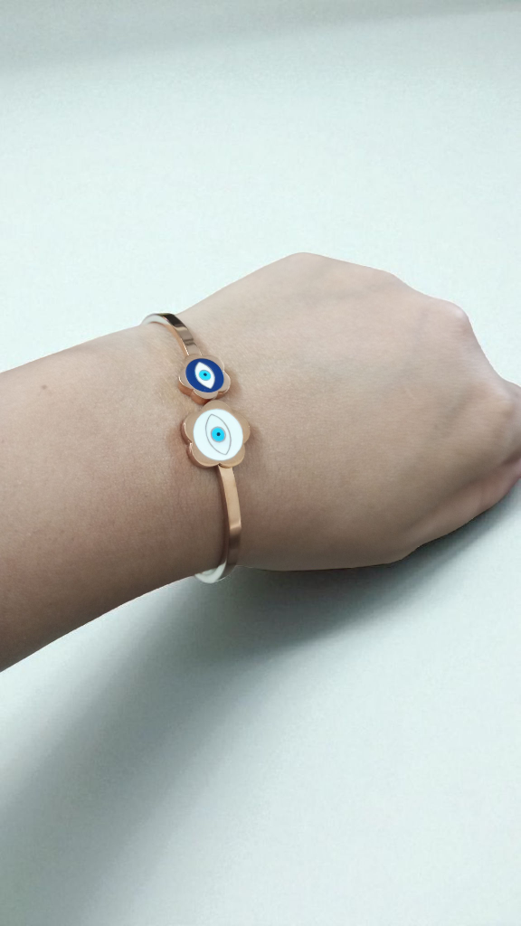 Anti Tarnish Two Evil Eye Bracelet