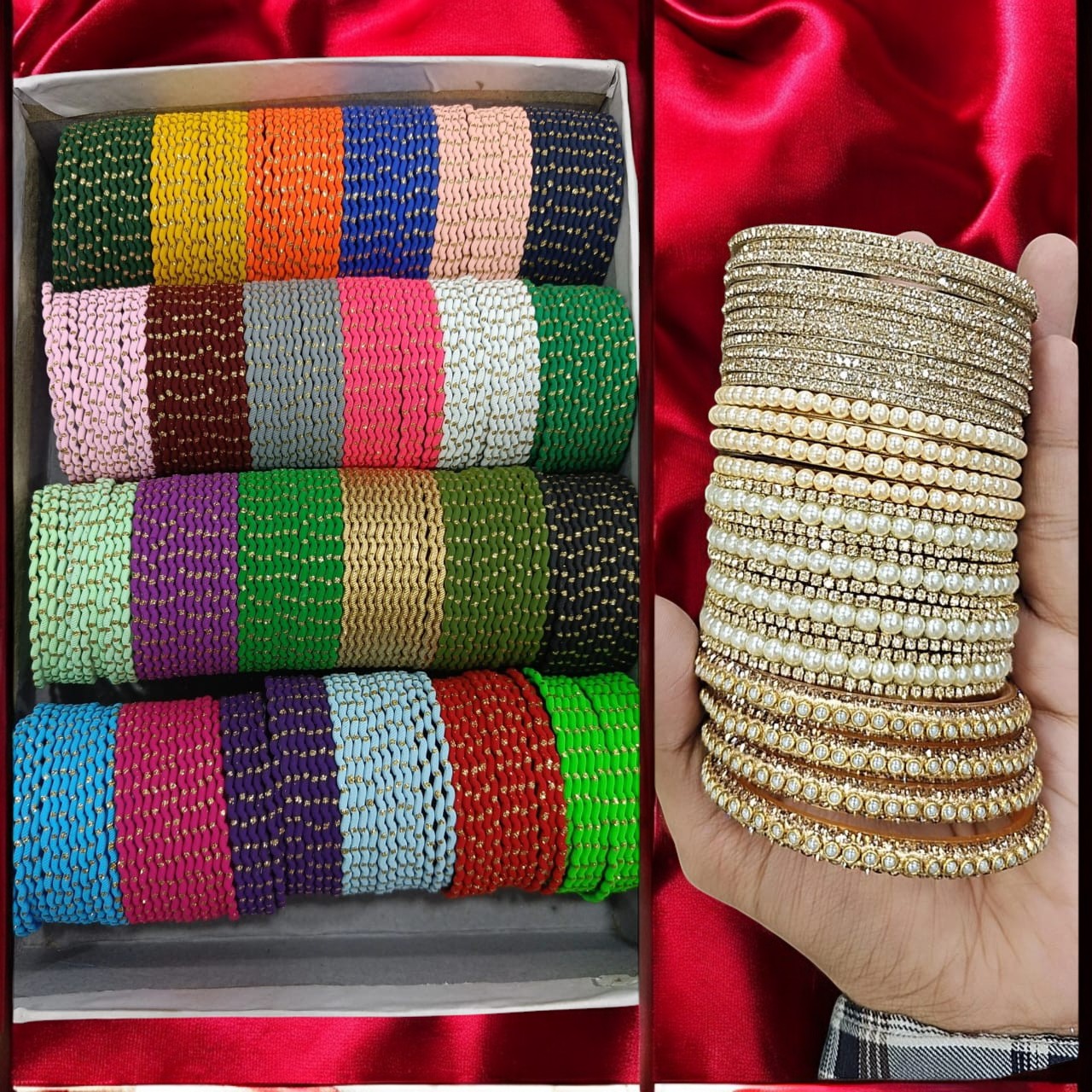 Super Queen Zigzag Dotted Bangles Combo Box