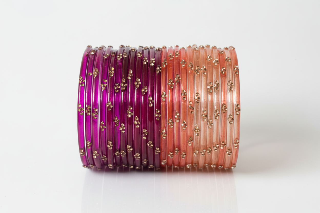 Raindrop Glass Bangles Set Sarva