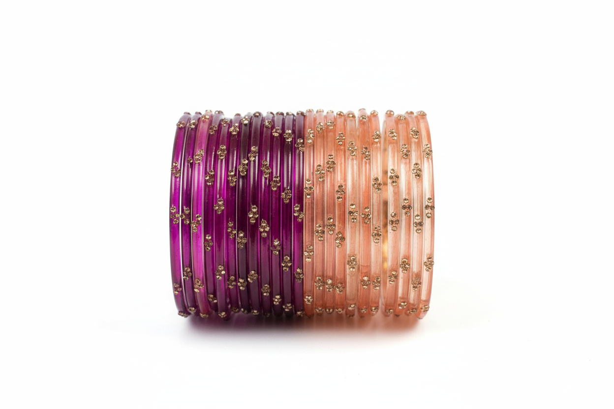 Raindrop Glass Bangles Set Sarva