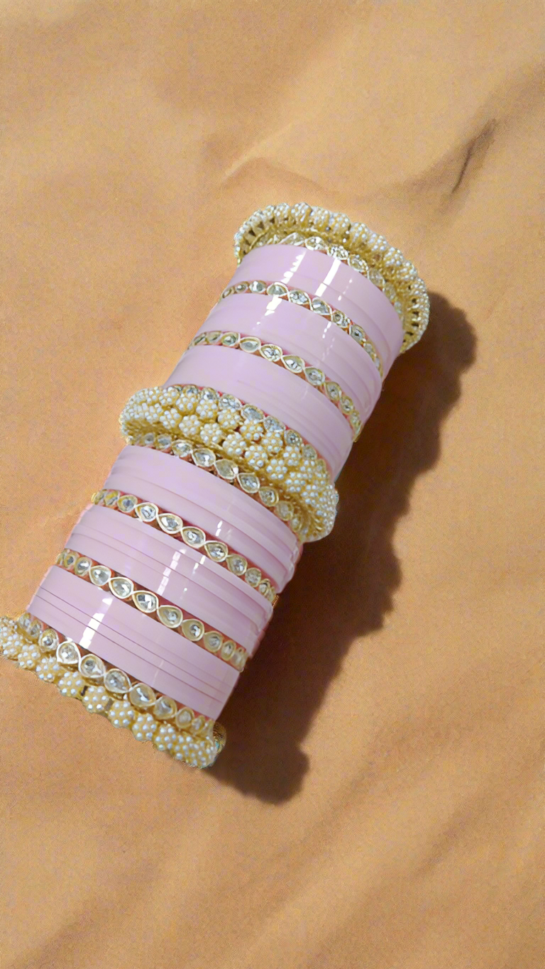 Bridalwrist Babypink Bangles Set