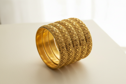 Gold Plated Tahini Bangle Set