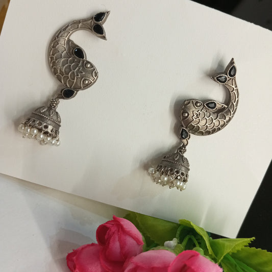 Fish Shape Oxidised Earrings
