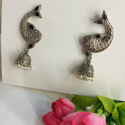 Fish Shape Oxidised Earrings