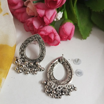 Oxidised Look oval shape Stud design Earrings