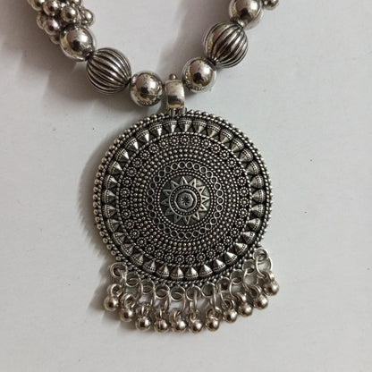Oxidised Look Necklace with Earrings