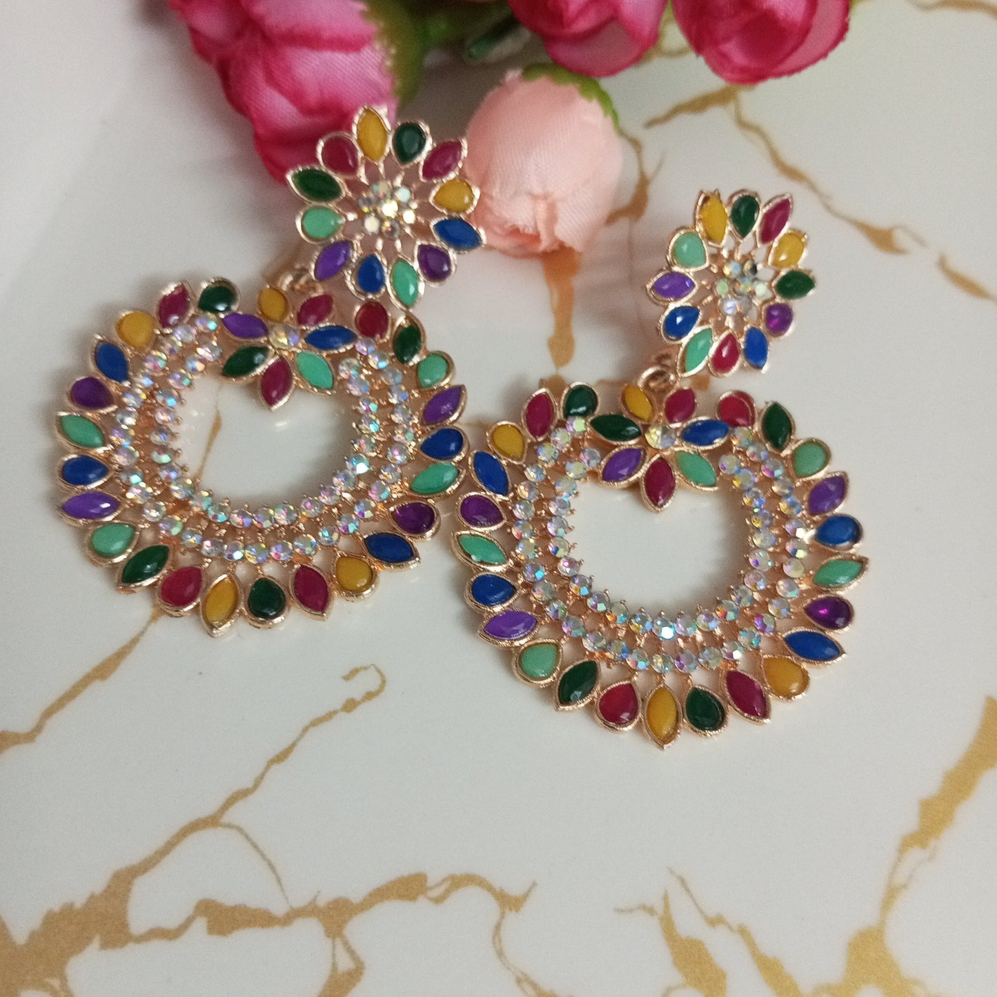 Multicolor Ethnic Earrings