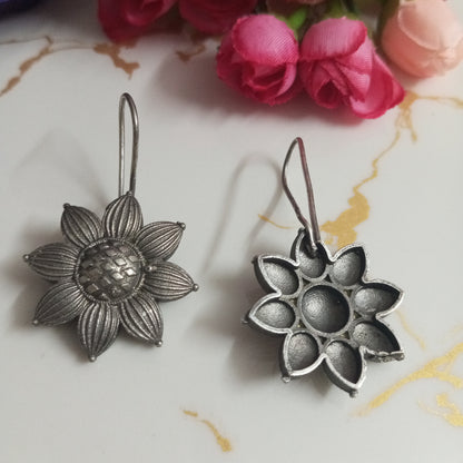 Oxidised Earrings Flower design