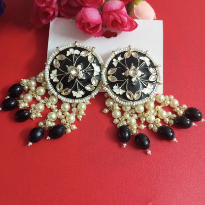 Ethnic Eartops with Meenakaari-Earrings