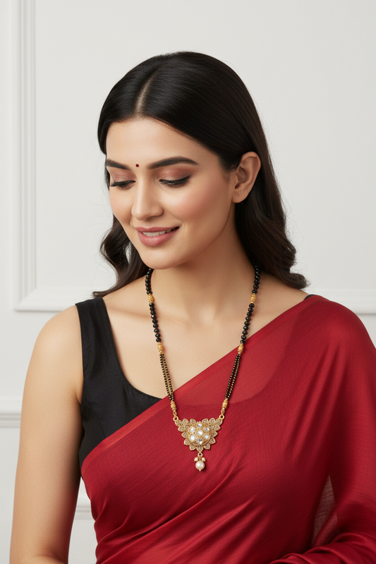 Long Mangalsutra with a Hanging Pearl