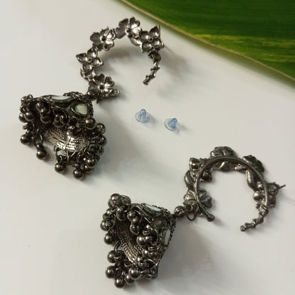 Oxidised Jhumka Earrings