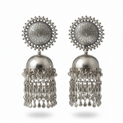 Oxidised Jhumka with Latkan Earrings