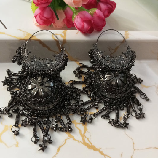 Oxidised Bala Jhumka Earrings