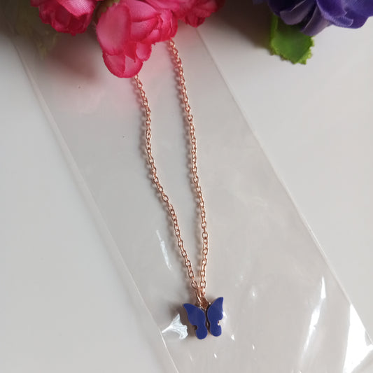 Chain with Pendant- Blue Butterfly