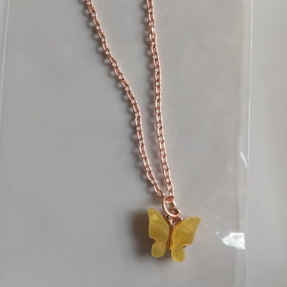 Chain with Pendant- Yellow Butterfly