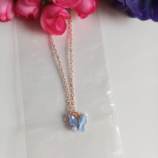 Chain with Pendant- Shade of Blue Butterfly