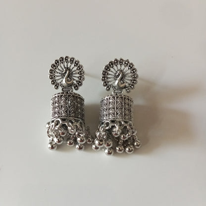 Oxidised Drishti Jhumka Earrings