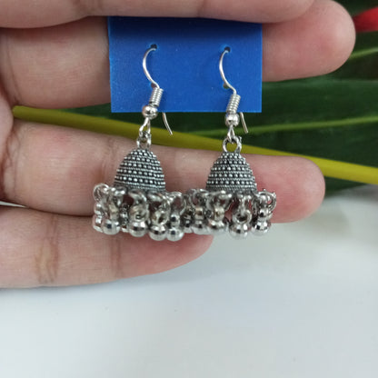Oxidised Cute Jhumka style Earrings