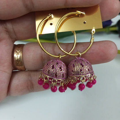 Oxidised Hoop Jhumka Earrings